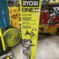 Ryobi ONE + 18V Soap Dispensing Telescoping Scrubber .
