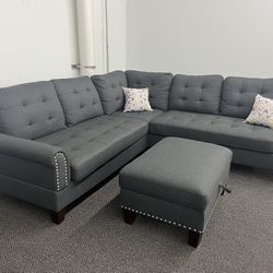 Sectional Sofa Set With Ottaman 