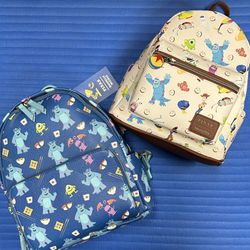 Loungefly Disney Pixar Characters Mini Backpack and Danielle Nicole Monsters Inc. Mini Backpack - Both NWTs  