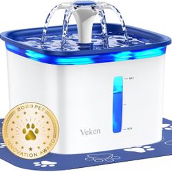 Veken 95oz/2.8L Pet Fountain, Gifts for Dad, Automatic Cat Water Fountain Dog Water Dispenser with Replacement Filters for Cats, Dogs, Multiple Pets (
