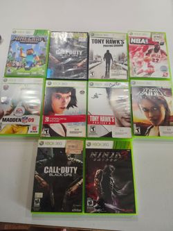Xbox 360 Games Lot of 10 Minecraft Black Ops Ninja Gaiden Tony Hawk Tested