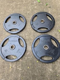4x 45lb Rubber Olympic Weight Plates
