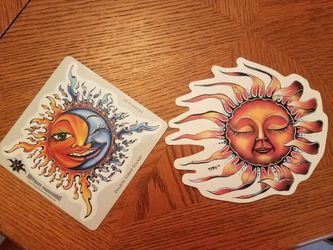 Celestial sun and moon stickers Decals by Michael Dubois
