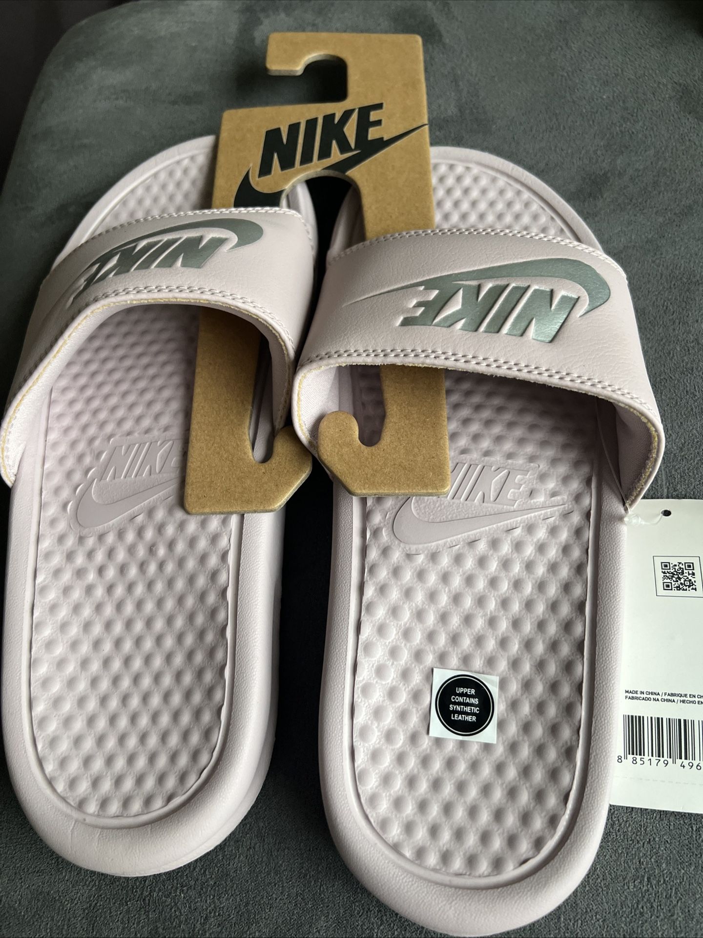 Nike Women's Benassi JDI Slide Sandals Rose Silver Size 7 New Old Stock