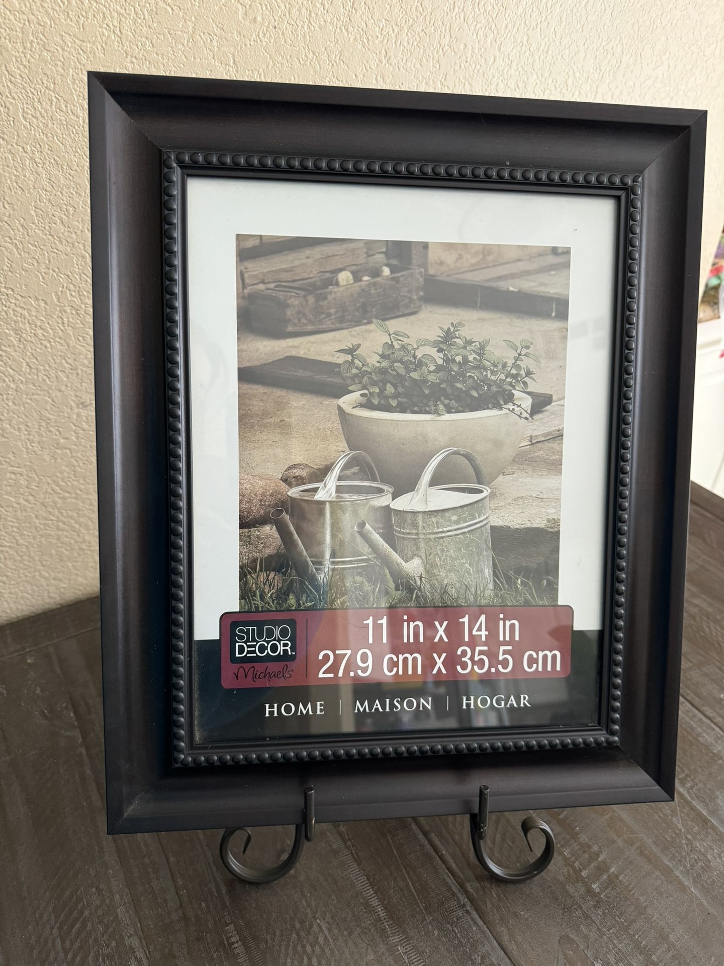 New Michael’s 11 x 14 Brown Wooden Picture Frame with Easel Stand 