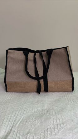 Large Jute Canvas Tote Bag