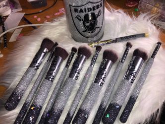 Glitter makeup brushes