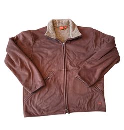 BOSS Hugo Boss Full Zip Fleece Jacket – Size L – Brown