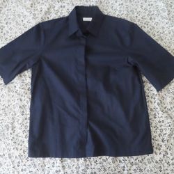 womens dries van noten high twist cotton poplin button up shirt sz 44 NWT $365