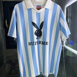 Authentic Supreme x Playboy Soccer Jersey Large Vintage