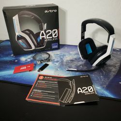 New ASTRO Gaming A20 Wireless Headset Gen 2 for PlayStation 5 and 4, PC & Mac - White/Blue