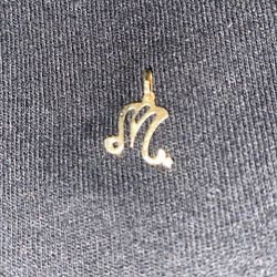 14k Gold M Letter Charm