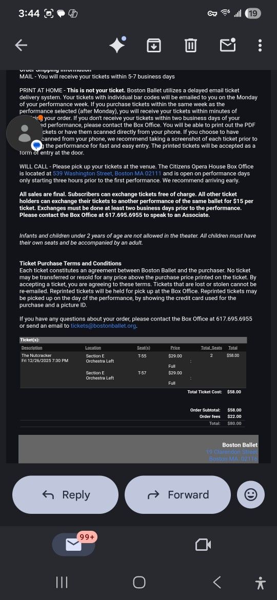 2 Tickets For The Nutcracker 