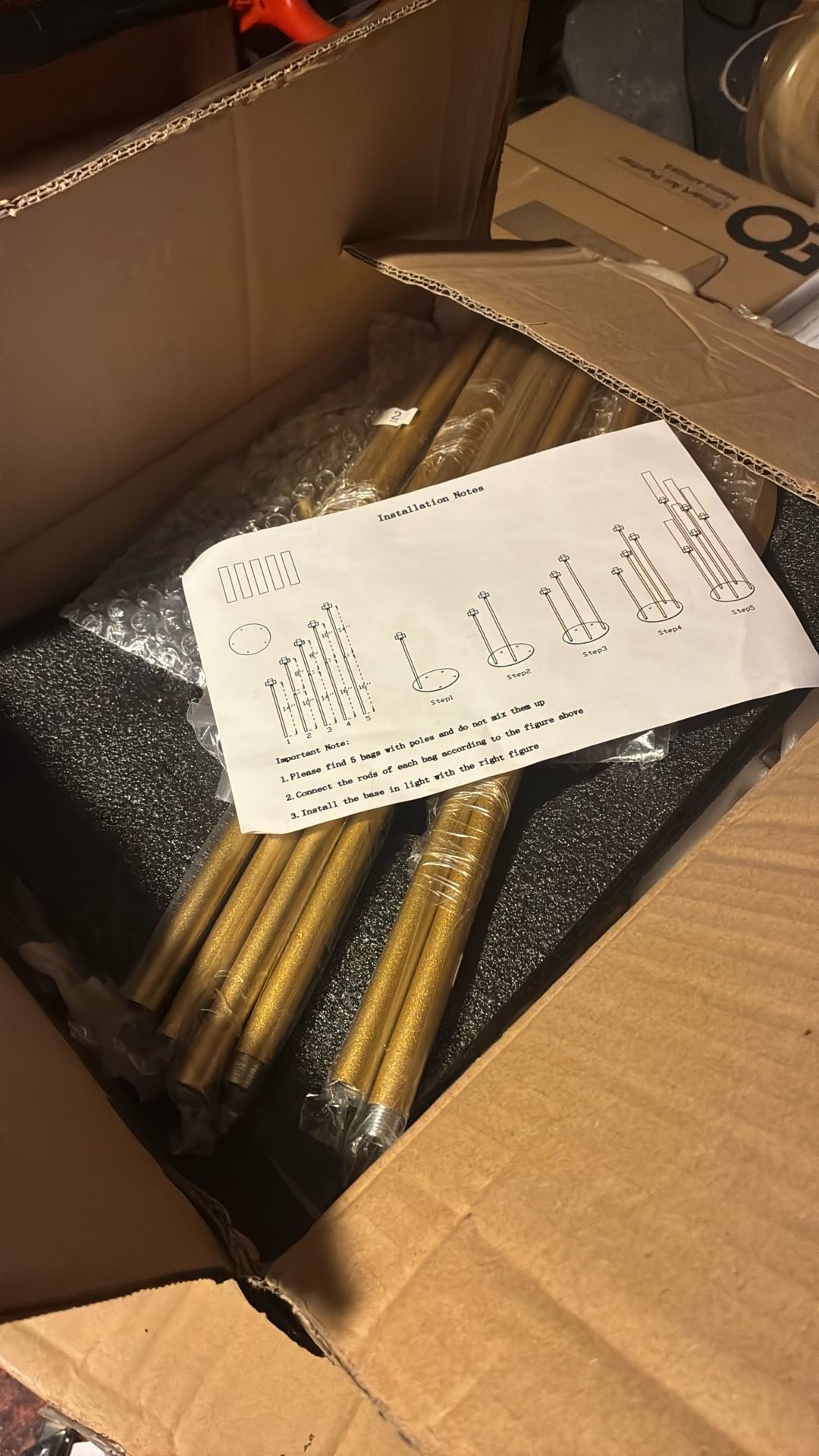 5 Tier Plastic Tube Candle Holders Brass Finish Candelabra 5 Arm Acrylic