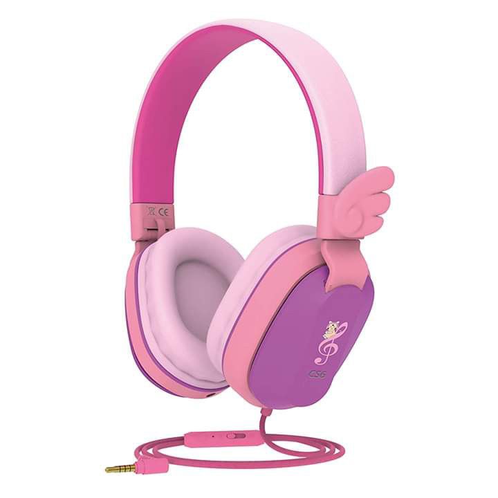 Brand New)Kids Headphones, Lightweight Foldable Stereo with Sharing Function,Compatible for iPad/iPhone/PC/Kindle/Tablet (Purple Pink)