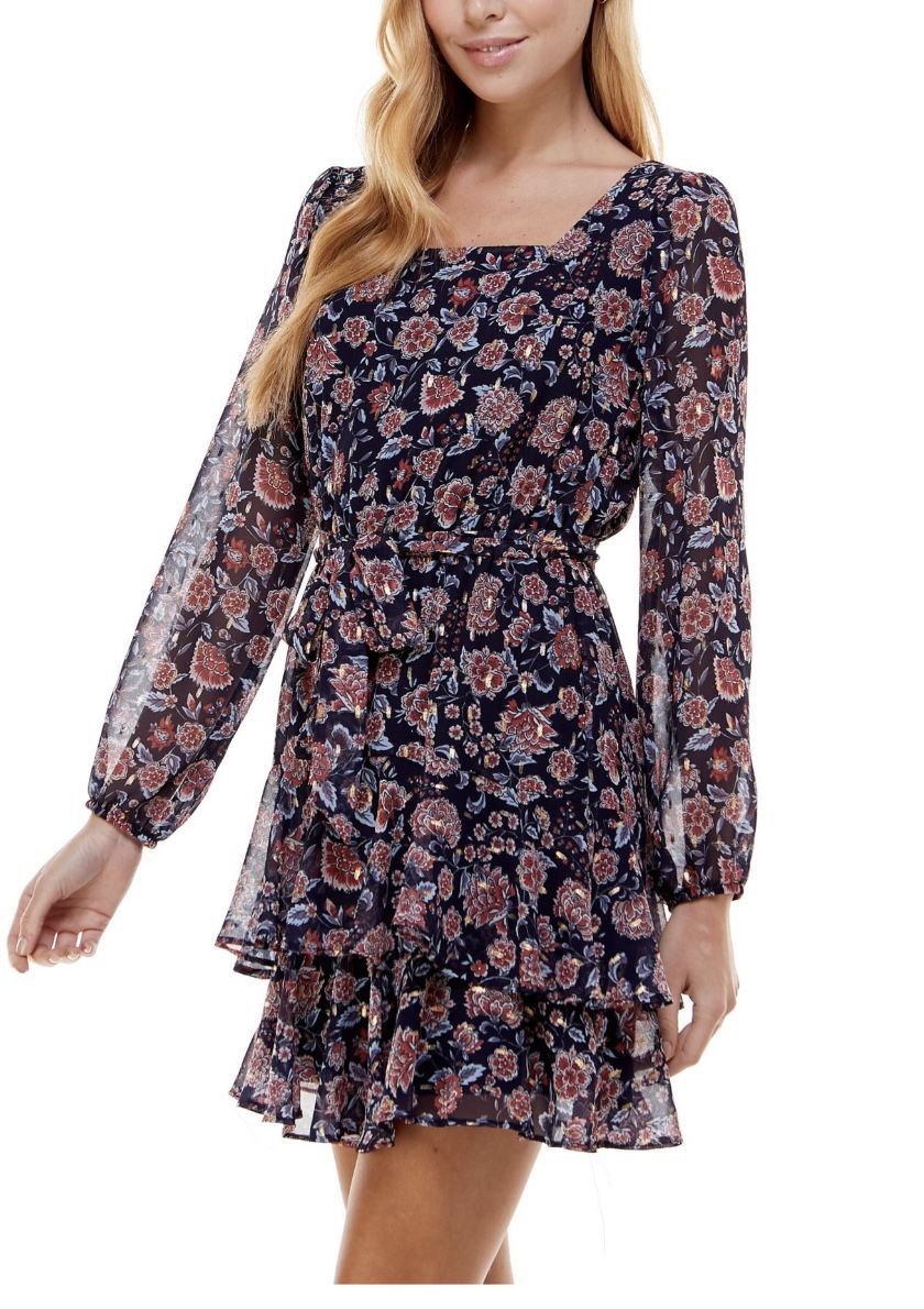 Large Blue Floral Dress