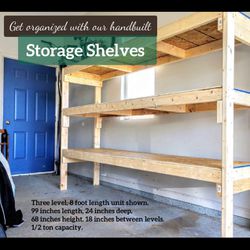 Drop-off w/ Setup Statewide! New, Handbuilt Storage Shelves / Rack for garage, basement, pole barn, buildings, and business. 