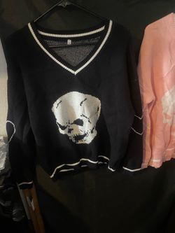 Harajuku Skull Print Loose Autumn Winter Sweater Women PulloversKnitwear Jumpers