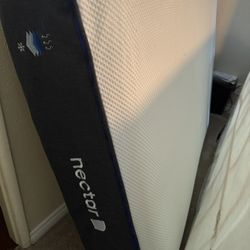 Full Mattress, Box Spring, and Metal Frame 