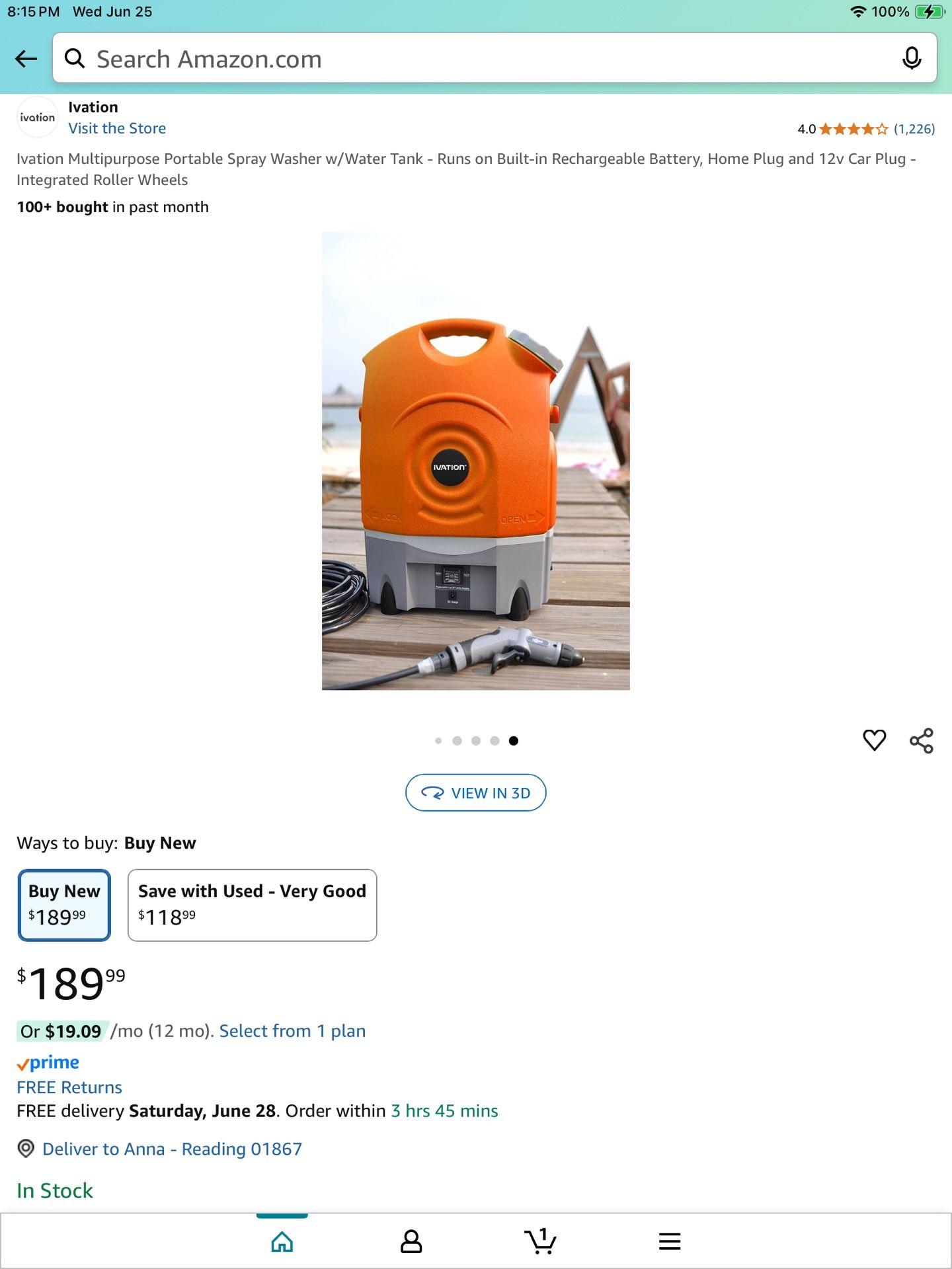 Power Washer BRAND NEW By ‘Ivation” Color Blue