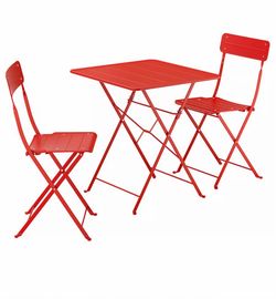 IKEA Bright Red Table & 3 Folding Chairs – Great for Small Spaces