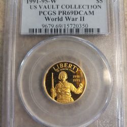 1991-95 WWII COMMEMORATIVE $5 GOLD COIN