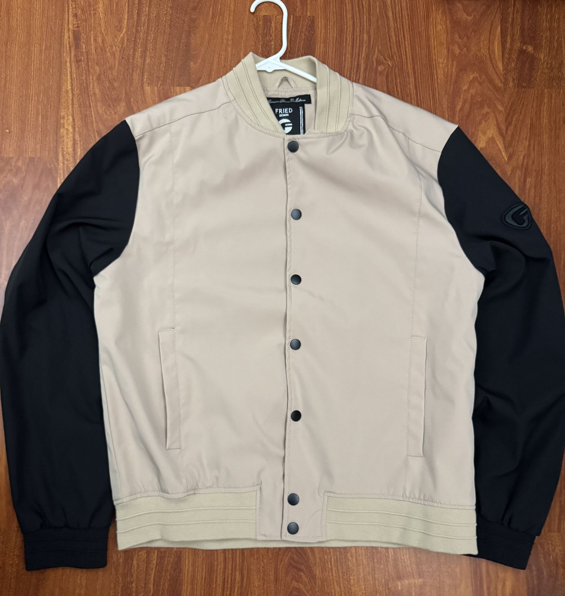 Black and creme Bomber jacket