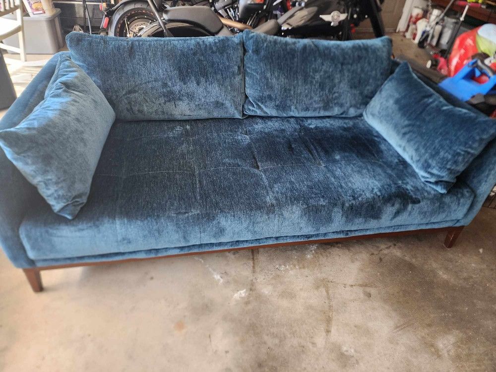Blue Soft Couch In Great Condition