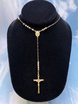 14K Rosary Necklace 