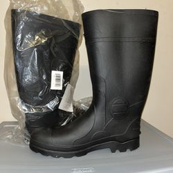 GENFOOT Men’s Size 9 Steel Toe Rubber Rain Boots