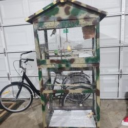 Bird Cage With Two Canaries