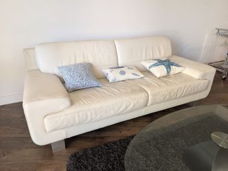 Off-White leather couch in great condition. No tears