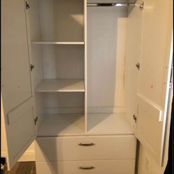 CLOSET / STORAGE CABINET - WHITE COMPRESSED WOOD