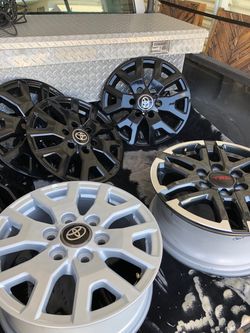 2024-26 Tacoma TRD sport 18” alloys $100 ea. Tacoma Sr-5.  17” alloys. $50 ea.