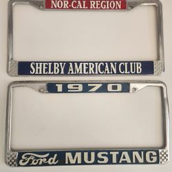 Ford Mustang Liscence Plate Frames 1970s Vintage 