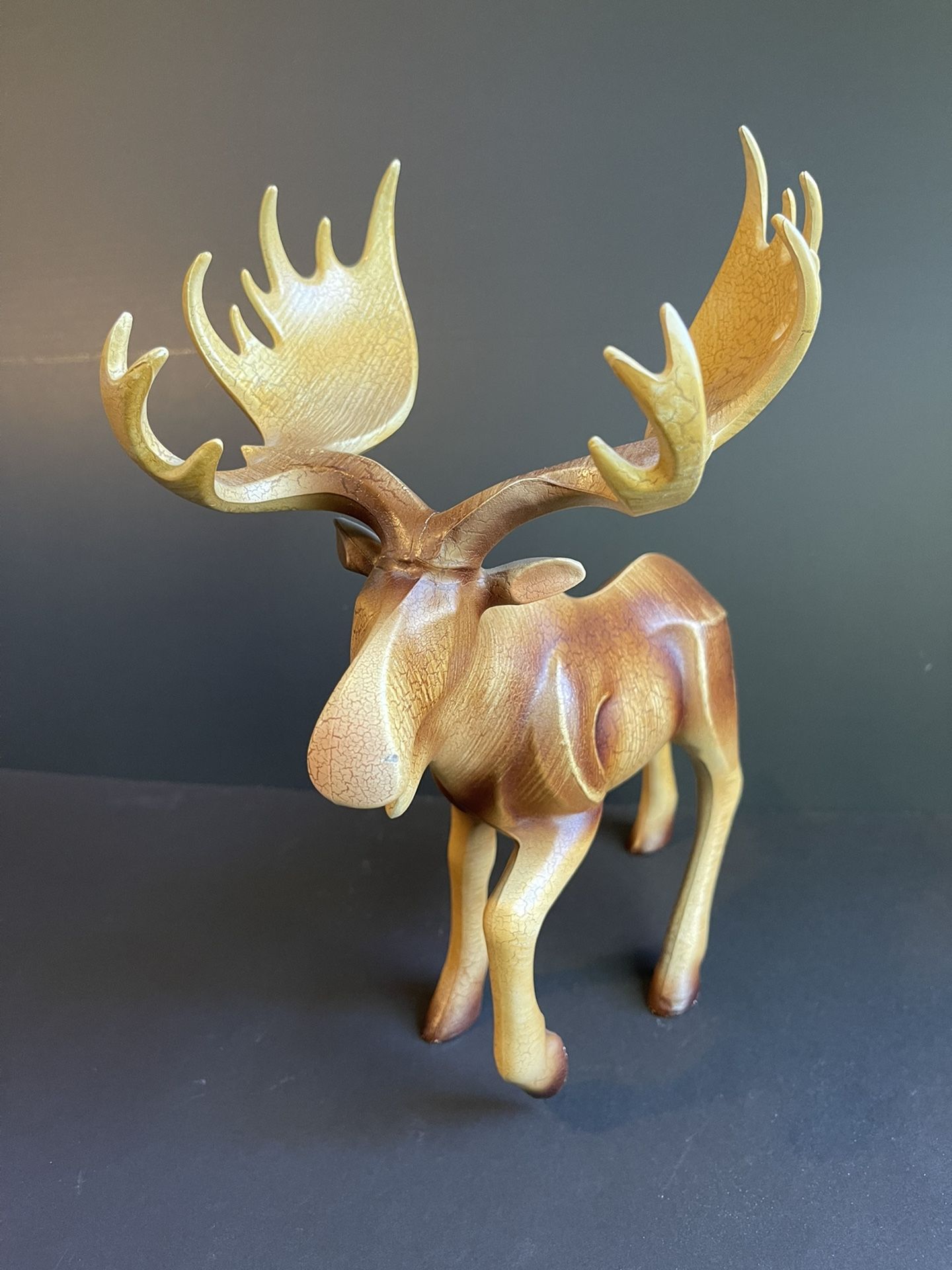 Wooden Moose Sculpture 