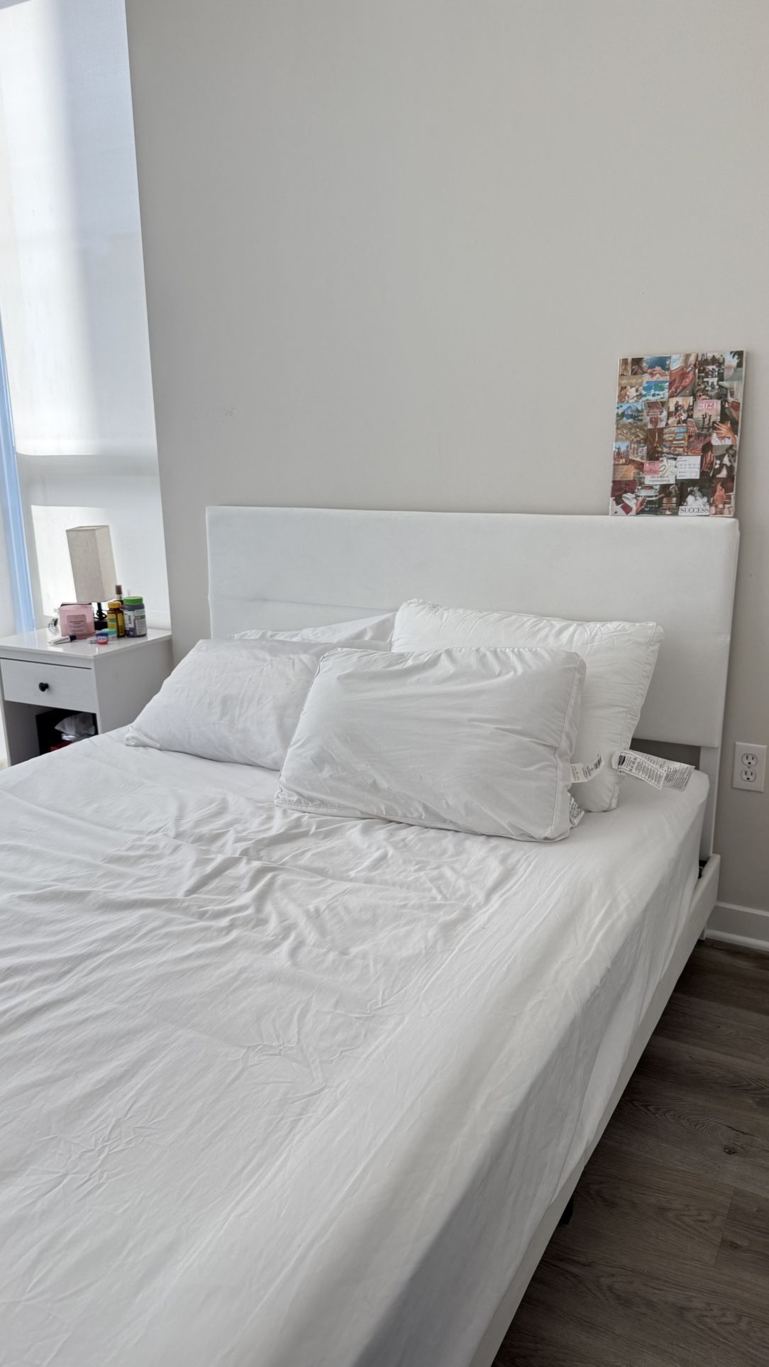 Moving Sale – Queen Bed Frame + Mattress (Like New!)