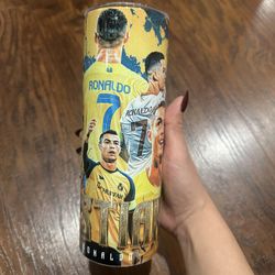 Custom 20oz Cristiano Ronaldo Soccer Stainless Steel Skinny Tumbler