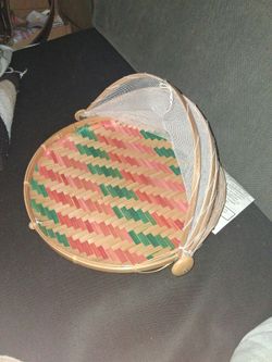 Brand new,  Wicker food basket with anti- bug mesh