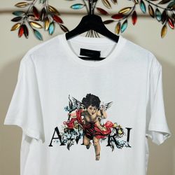 AMIRI CHERUB ANGEL LOGO T-SHIRT SS24, Visit Our Profile For More Items Available…