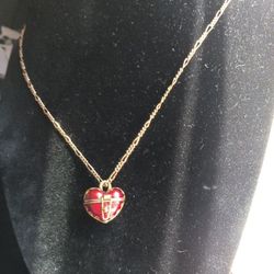 Heart Locket With 925 Vermiel Gold Chain