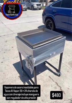 Vaporeras para tacos de cavesa con mangera i regulador