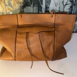 Rebecca Minkoff Large Mab Malaga Leather Tan Tote Handbag 
