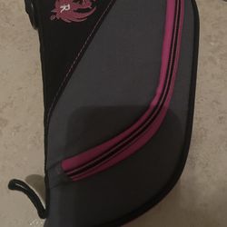9MM GUN CASE PINK WITH GREY