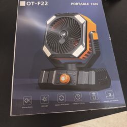 Portable Desk Fan with LED Lights and Hooks