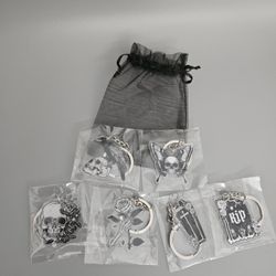 6 Pack Of Gothic Keychains 