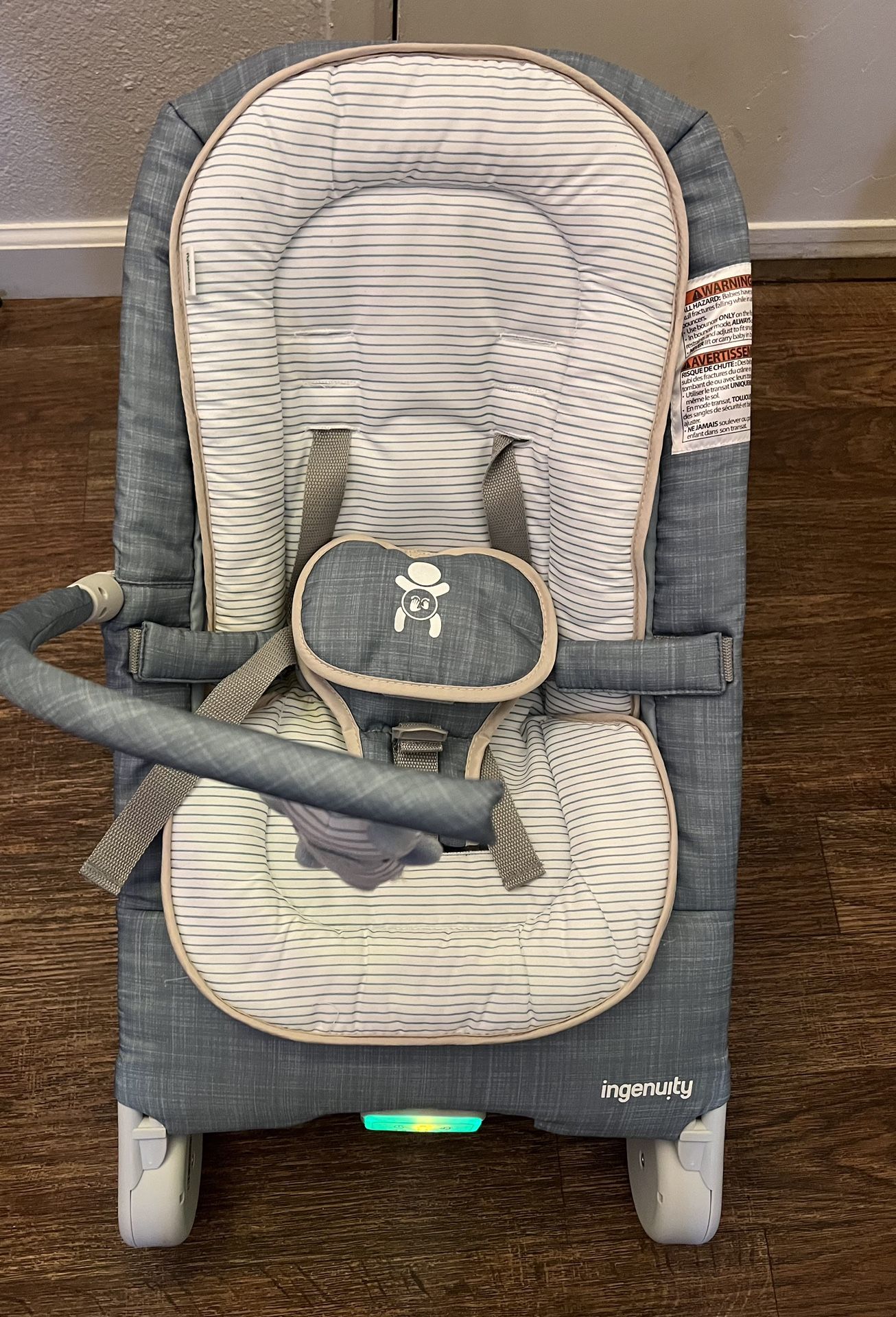 New Ingenuity 2-in-1 Happy Belly Rock To Bounce Massage Baby Seat