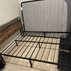 Queen Size Bed Frame With Headboard And Storage