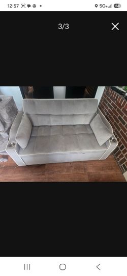 3 In 1 Sleeper Sofa Couch Velvet Convertible Love Seat