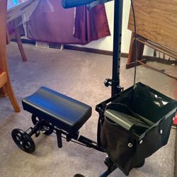 Folding Knee Scooter with Adjustable Height and Storage Bag - PRACTICALLY BRAND NEW 